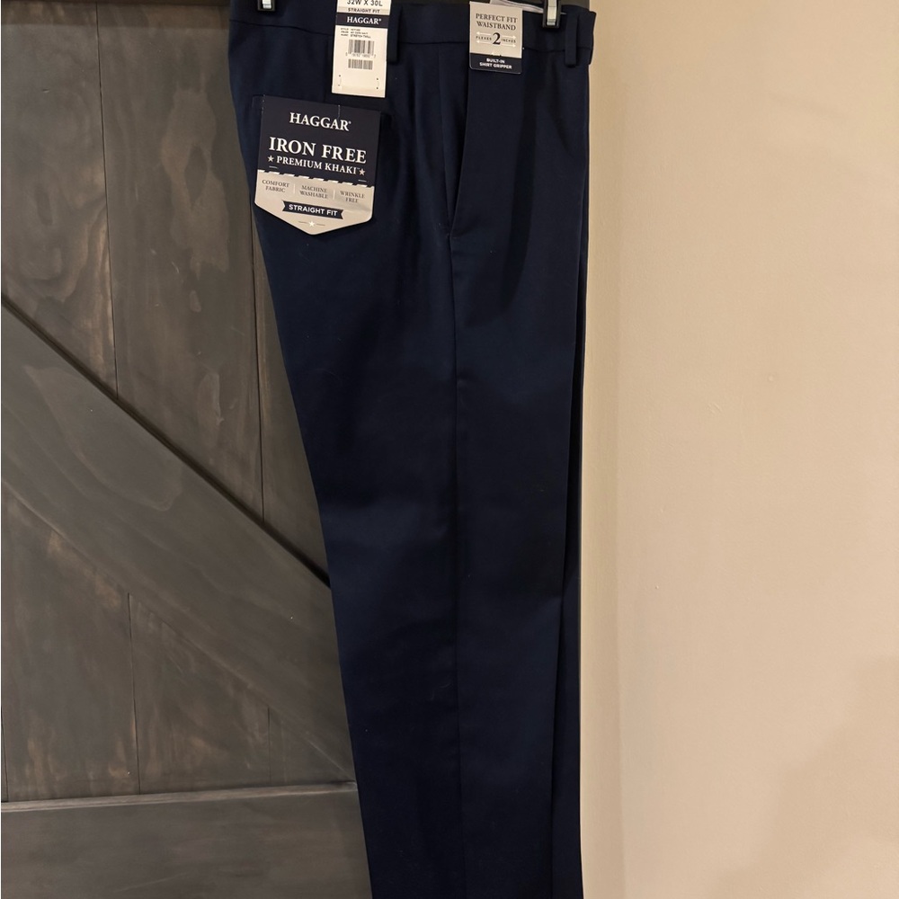 Haggar Blue Dress Pants Flat Front 32x30